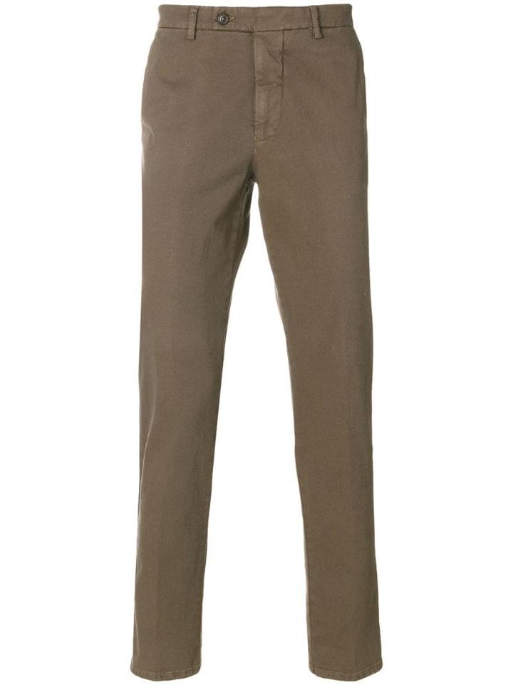 Berwich Straight Leg Chinos - Brown