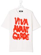 Jeremy Scott Junior Teen Viva Avant Gard Print T-shirt - White