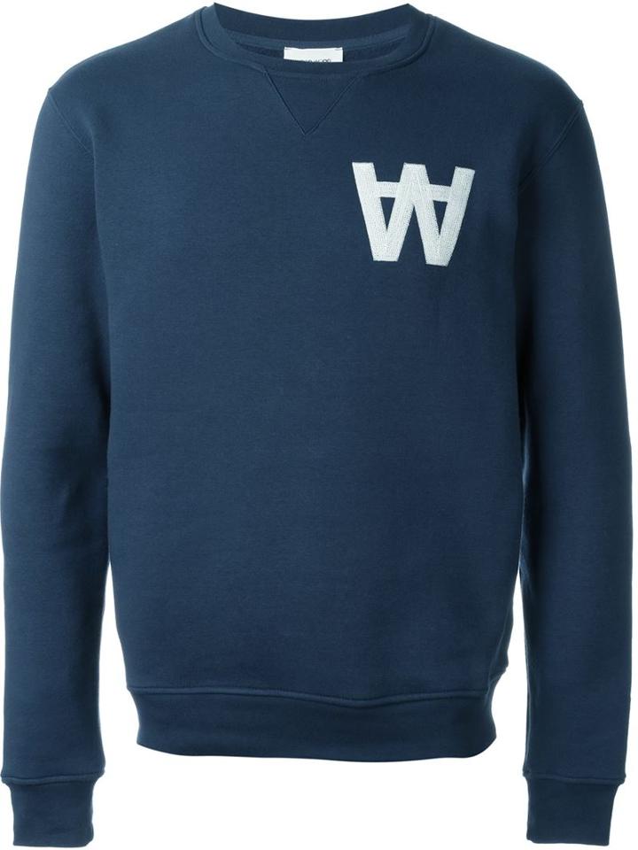 Wood Wood Houston Sweatshirt, Men's, Size: L, Blue, Cotton/polyamide/spandex/elastane