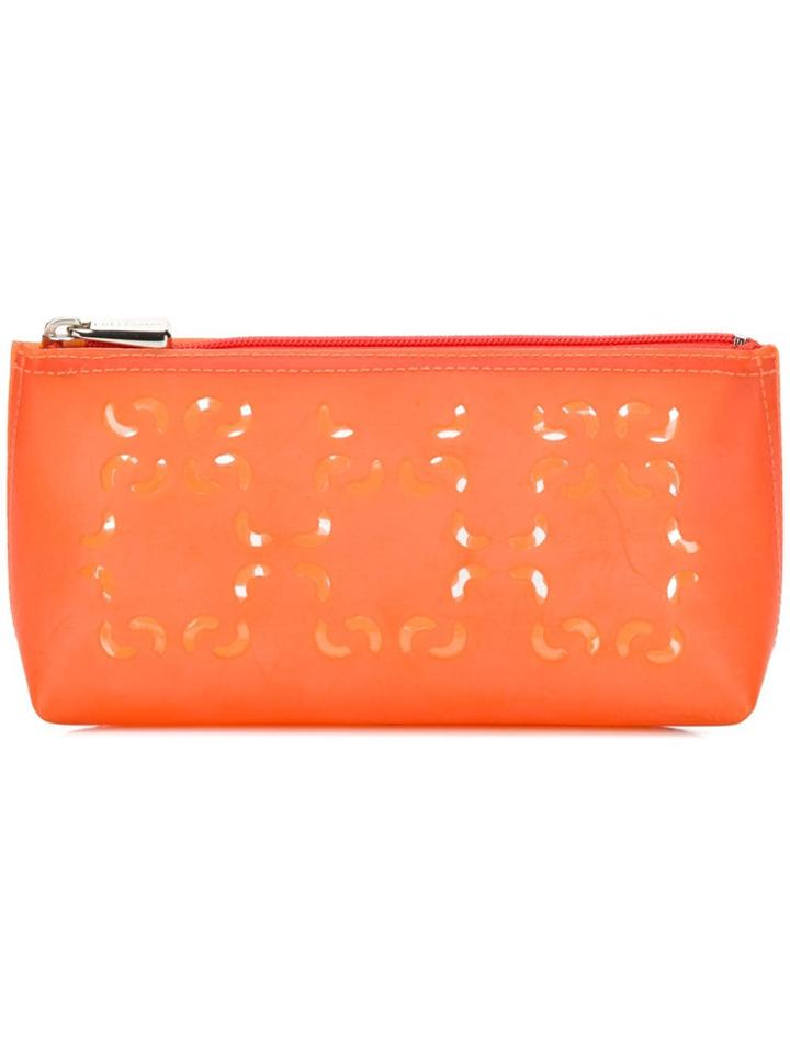 Coccinelle Laser-cut Pouch - Orange