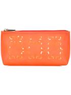 Coccinelle Laser-cut Pouch - Orange
