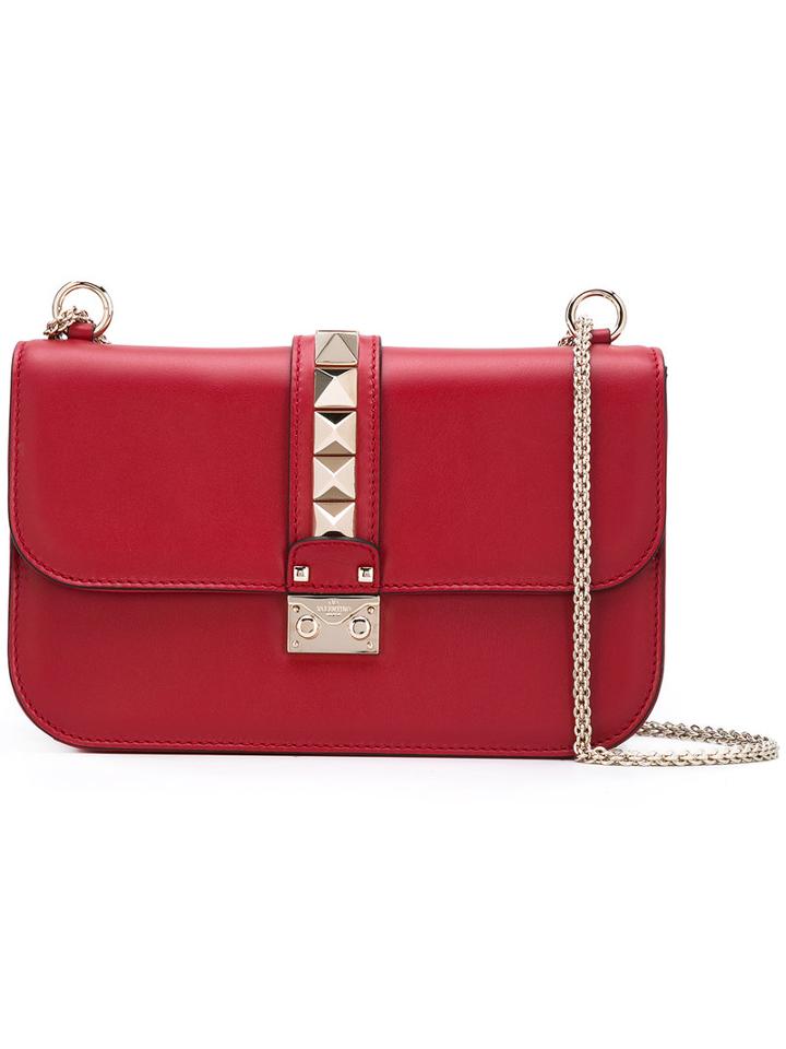 Garavani Glam Lock Shoulder Bag - Women - Leather - One Size, Red, Leather, Valentino