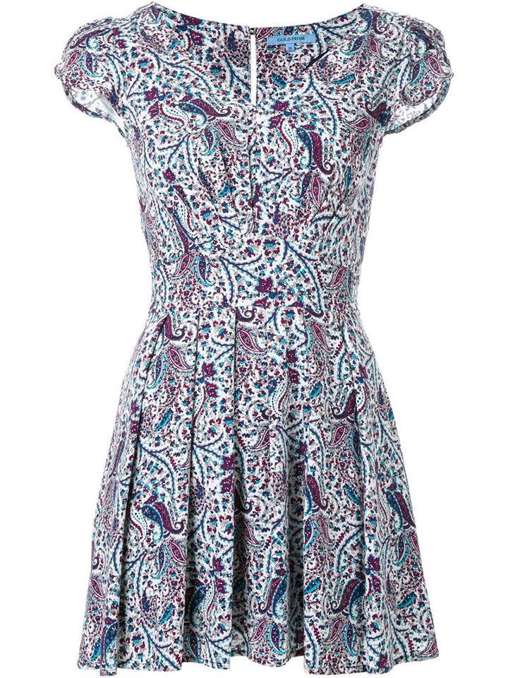 Guild Prime Paisley Print Mini Dress, Women's, Size: 36, Pink/purple, Polyester/rayon