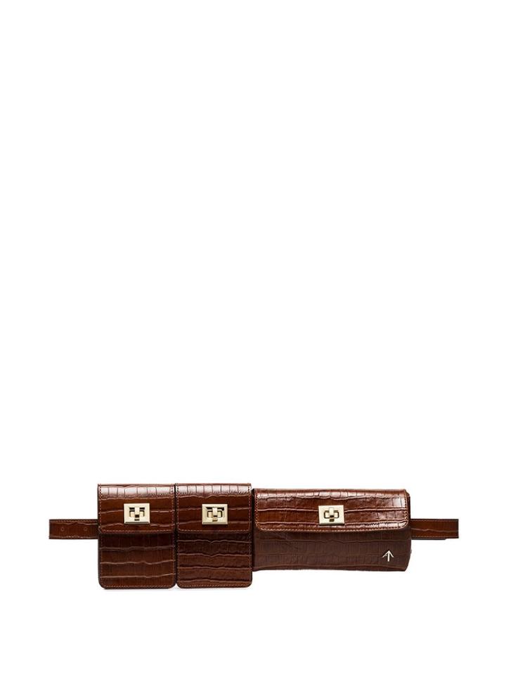 Manu Atelier Crocodile-effect Belt Bag - Brown
