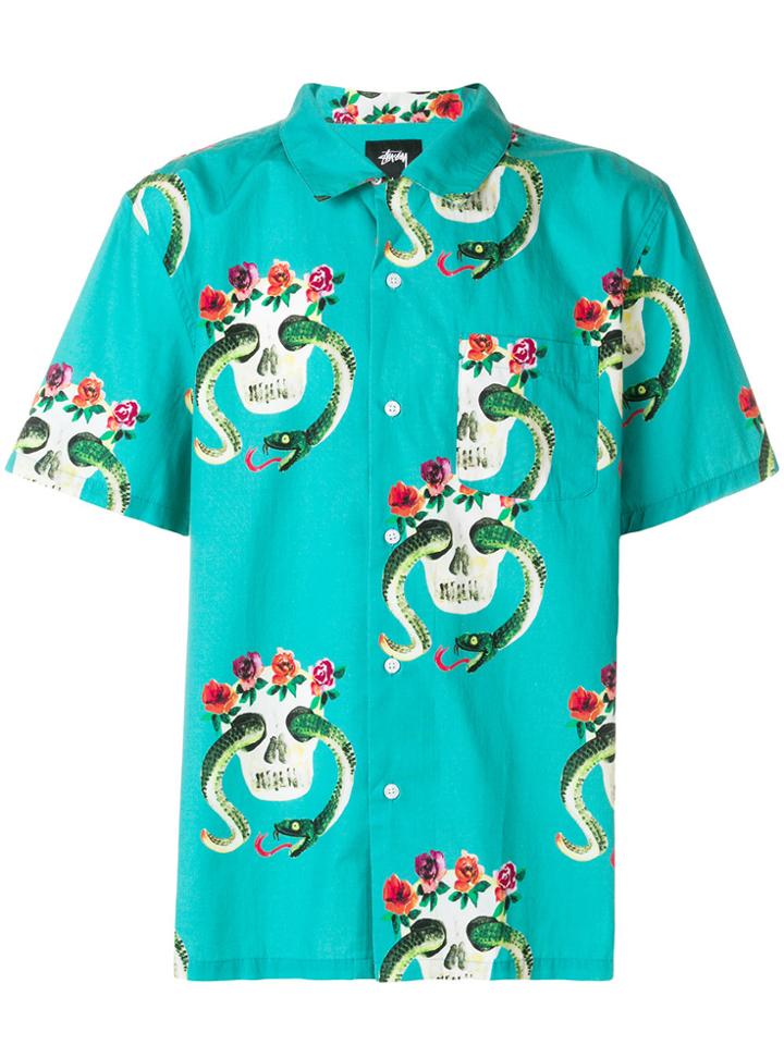 Stussy Printed Shortsleeved Shirt - Green