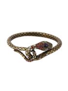 Lanvin Snake Bracelet, Women's, Metallic, Glass/amethyst/pewter