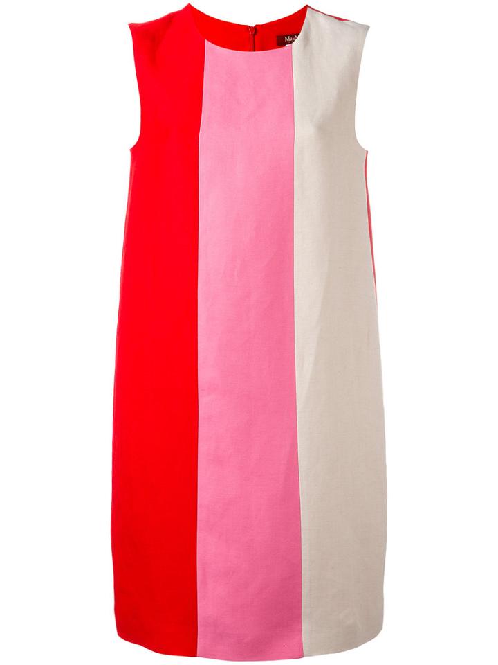 Max Mara Studio Striped Dress, Women's, Size: 40, Red, Linen/flax/viscose/acetate/polyamide