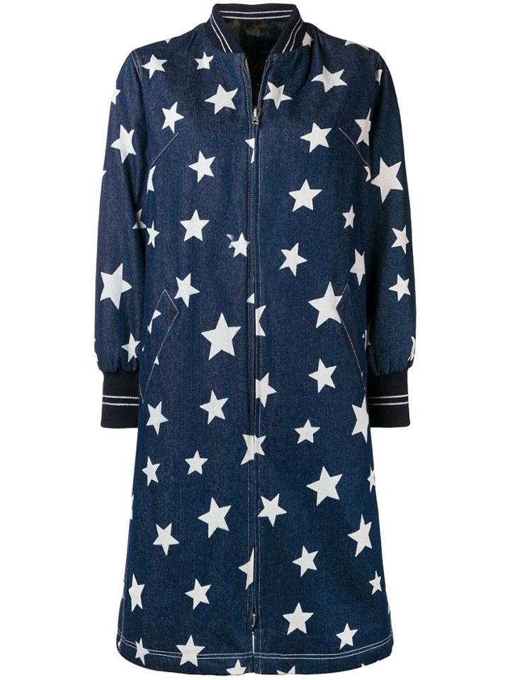 Liska Star Print Coat - Blue