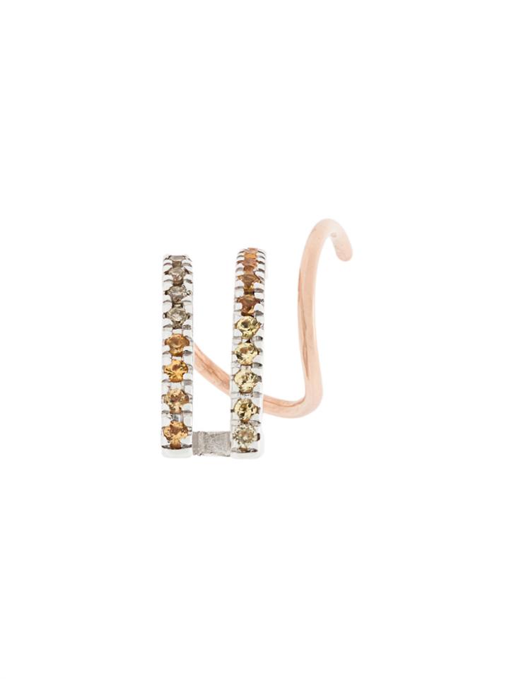 Maria Black 14kt Rose Gold Diamond & Sapphire Bess Twirl Earring -