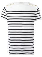 Pierre Balmain Striped T-shirt, Men's, Size: 48, White, Cotton