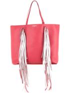 Sara Battaglia - Fringed Shopping Bag - Women - Calf Leather - One Size, Women's, Red, Calf Leather