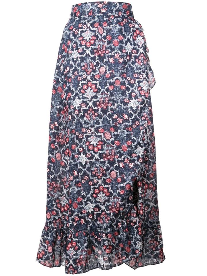 Isabel Marant Étoile Floral Print Wrap Maxi Skirt - Blue