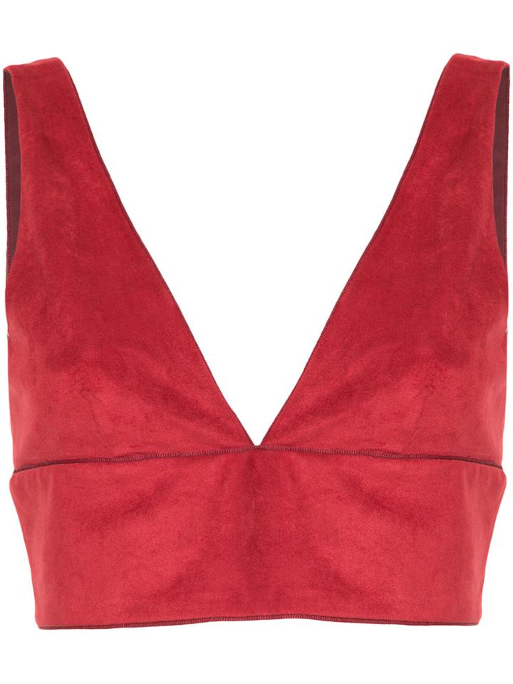 Aeron Cropped Bra Top - Red
