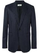 Saint Laurent 70's Single Breasted Jacket, Men's, Size: 52, Blue, Wool/cotton/silk