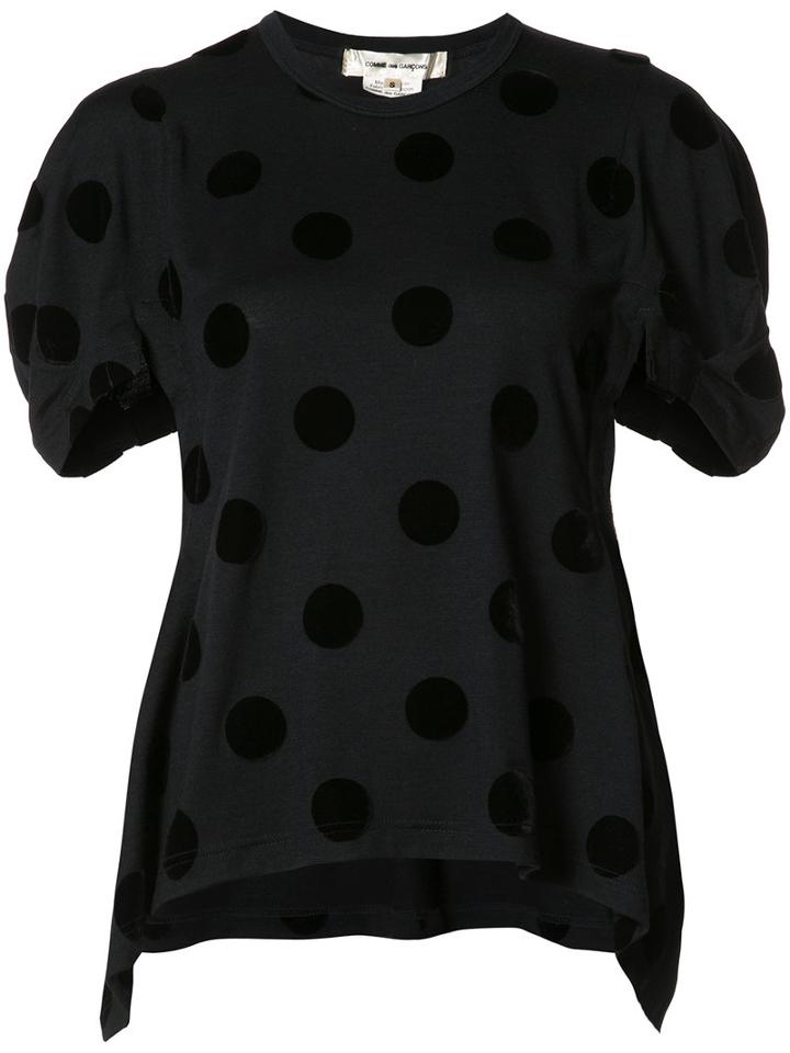 Comme Des Garçons Polka Dots Pointy T-shirt, Women's, Size: Medium, Blue, Wool
