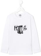 Karl Lagerfeld Kids Karl Print T-shirt, Boy's, Size: 8 Yrs, White