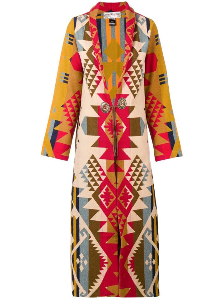 Jessie Western Long Duster Blanket Coat - Nude & Neutrals