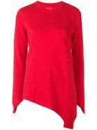 Zadig & Voltaire Fashion Show Asymmetric Torn Sweater - Red