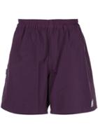 Neighborhood Side Logo Track Shorts - Purple