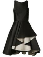 Halston Heritage Big Pleats Dress, Women's, Size: 6, Black, Polyester/silk
