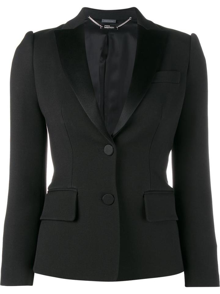 Alexander Mcqueen Tuxedo Jacket, Women's, Size: 40, Black, Cupro/wool/silk
