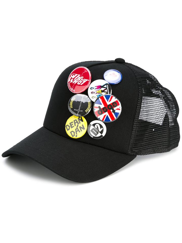 Dsquared2 - Patch-detail Cap - Men - Cotton/polyester - One Size, Black, Cotton/polyester