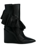 Jw Anderson Frill Detail Boots - Black