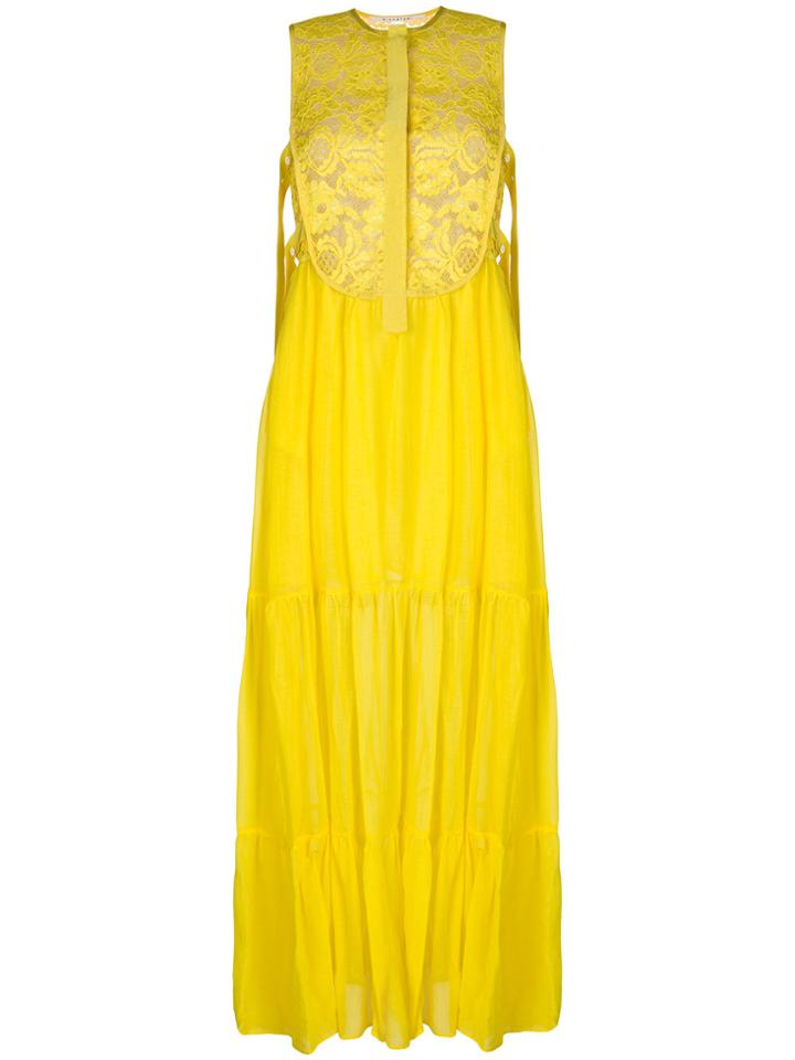 Miahatami Floral Lace Maxi Dress - Yellow & Orange
