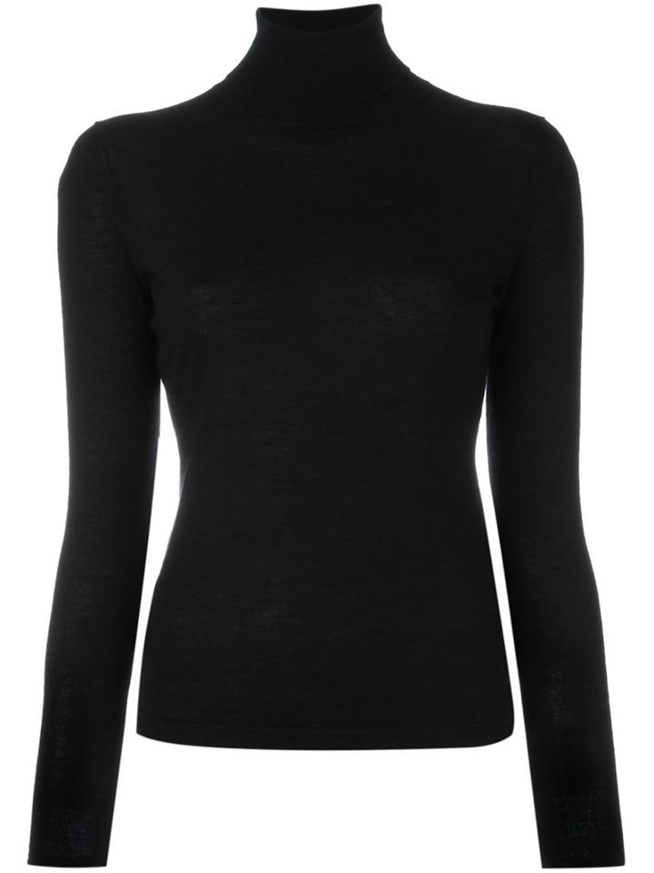 N.peal Cashmere Roll Neck Jumper, Women's, Size: Xl, Black, Cashmere