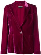 Tom Ford Peaked Lapel Blazer, Women's, Size: 40, Pink/purple, Velvet/silk