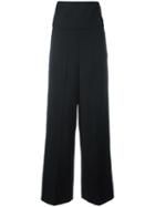 Ports 1961 High Waisted Palazzo Pants, Women's, Size: 40, Black, Virgin Wool/viscose