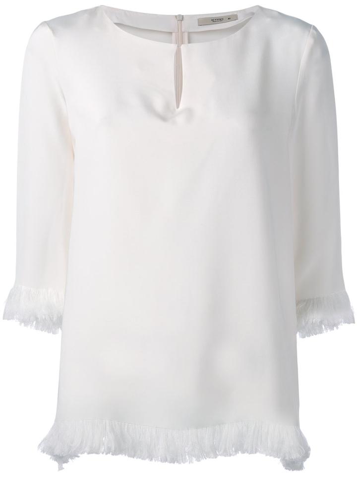 Etro Peep-hole Blouse, Women's, Size: 42, White, Silk