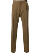 Lanvin Pleated Trousers, Men's, Size: 46, Brown, Virgin Wool