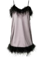 Mcq Alexander Mcqueen Feather Trim Slip Dress - Neutrals