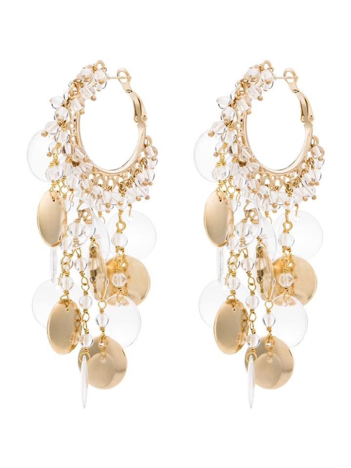 Rosantica Beaded Disc Hoop Earrings - Gold