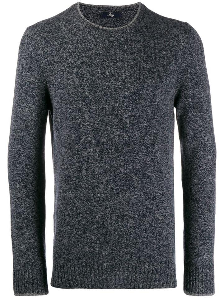 Fay Melange Crew Neck Sweater - Grey