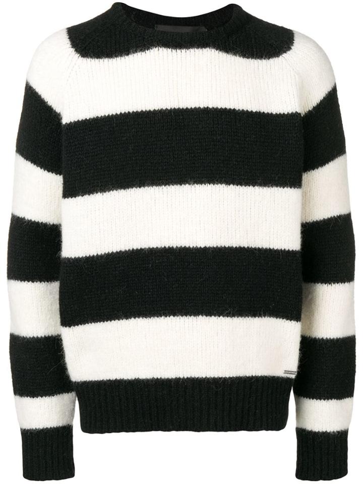 Dsquared2 Striped Long-sleeve Sweater - Black