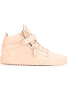 Giuseppe Zanotti Design London Mid-top Sneakers, Women's, Size: 38, Nude/neutrals, Rubber/calf Leather