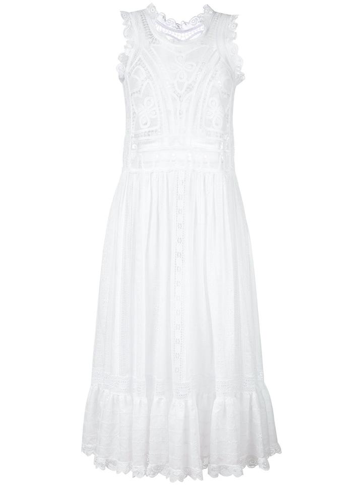 Valentino Sangallo Midi Dress, Size: 42, White, Cotton/polyester