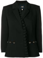 Cavalli Class Ruffle Trim Blazer - Black