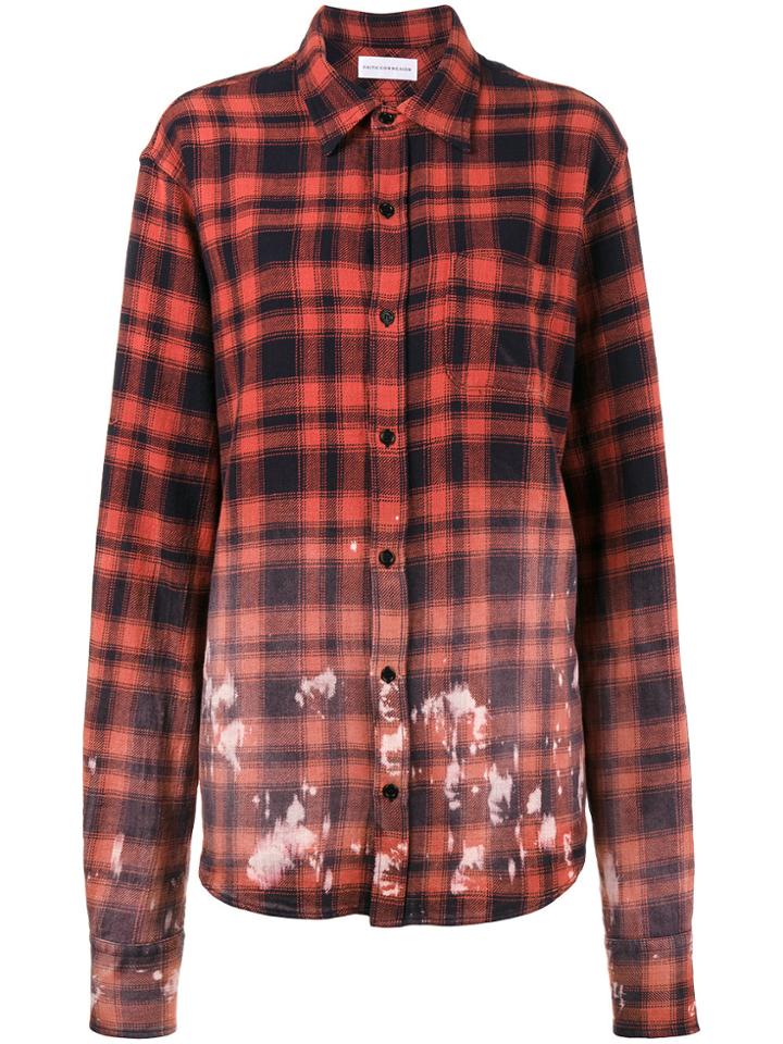 Faith Connexion Faded Plaid Shirt - Red