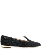 Charlotte Olympia Leopard-jacquard Flats - Black
