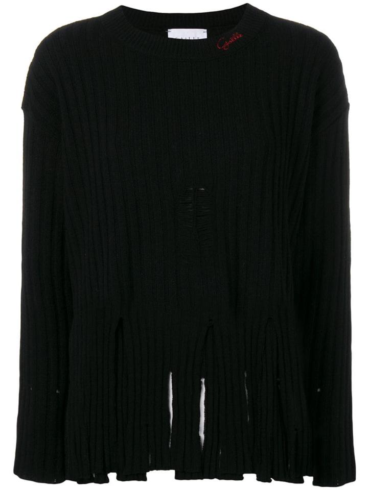 Gaelle Bonheur Side Slit Sweater - Black