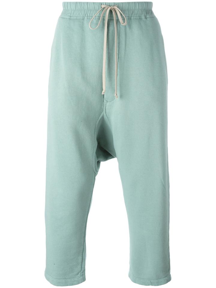 Rick Owens Drkshdw Drop-crotch Track Pants, Men's, Size: Medium, Green, Cotton