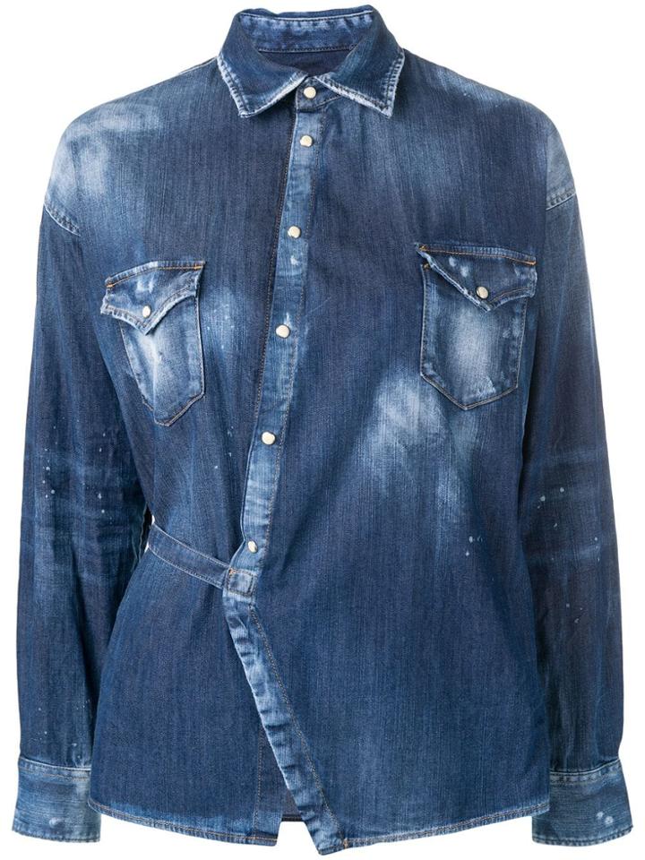 Dsquared2 Asymmetric Denim Shirt - Blue