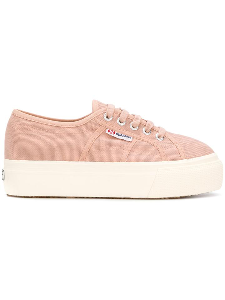 Superga Flatform Sole Sneakers - Pink & Purple