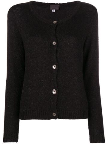 Versus Vintage Metallic Knit Cardigan - Black