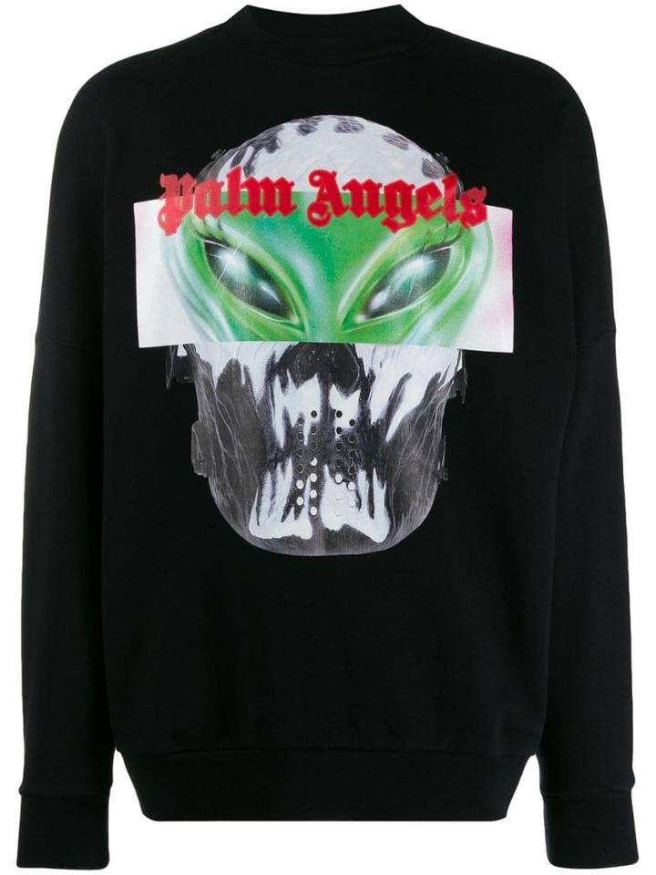 Palm Angels Graphic Printed Hoodie - Black