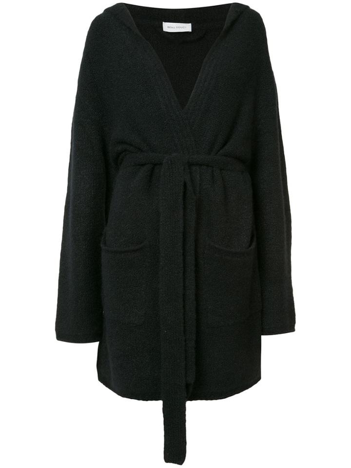 Beau Souci Cashmere Belted Cardi-coat - Black