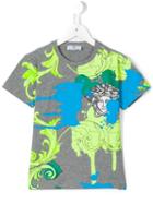 Young Versace Medusa Print T-shirt, Boy's, Size: 7 Yrs, Grey